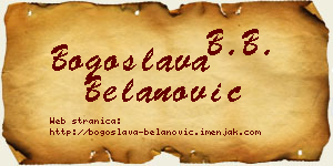 Bogoslava Belanović vizit kartica